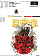 Jiraiya Toad Sage Embroidery Design – Legendary Toad Sage